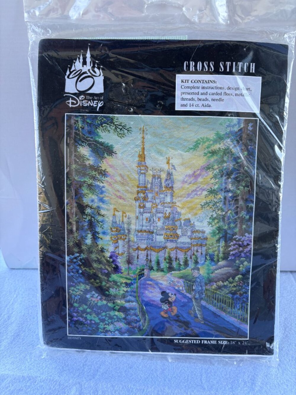 Vintage Disney Present & Forever Cross Stitch Kit Mickey Castle Sealed